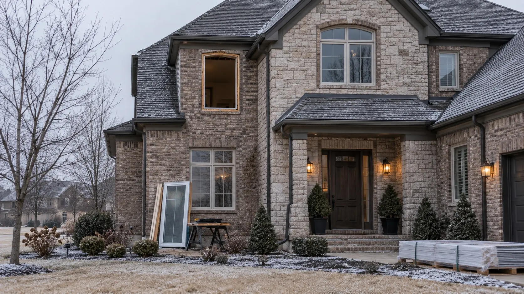 Single window opening being replaced during cold weather while the rest of the house stays sealed